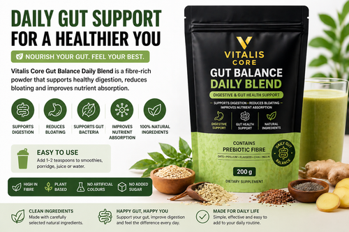 Vitalis Core Gut Balance Daily Blend – Digestive & Gut Health Support (200 g)